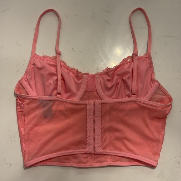 Pink mesh lace corset crop top ~ Tilly’s - Picture 2 of 2